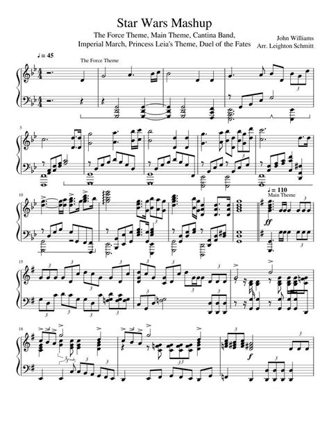 Star Wars Force Theme Piano Sheet Music