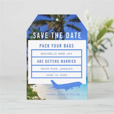 Tropical Beach Destination Wedding Save The Date Zazzle