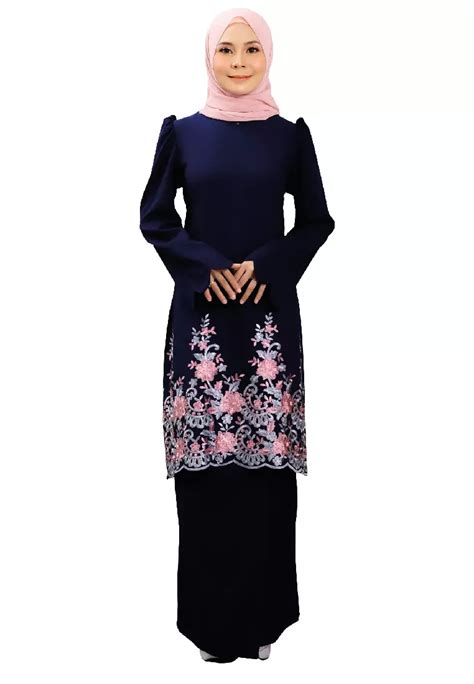 Buy Sarima Kurung Muslimah Fashion Navy Blue Online Zalora Malaysia