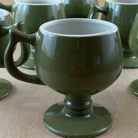 Hall Avocado Green Stoneware Mugs Retro Hall Avocado Green Etsy Denmark