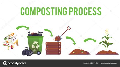 Tapes Processus Compostage Fl Ches Style Plat Illustration Vectorielle