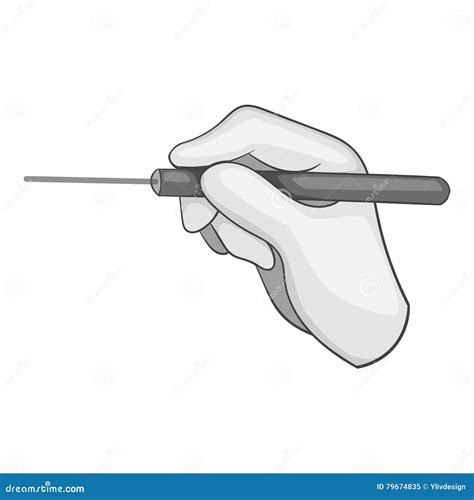 Laser Eye Procedure Icon, Gray Monochrome Style Stock Vector