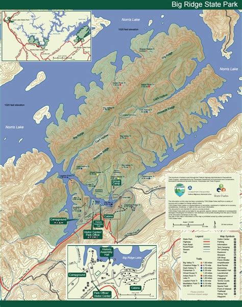 Map of Big Ridge State Park, Tennessee