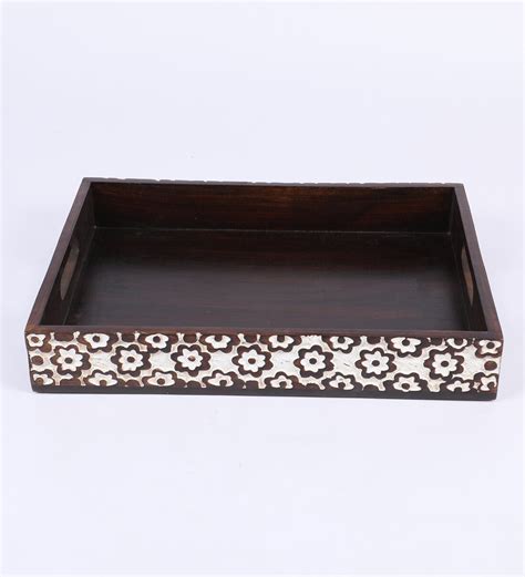 Buy Decorative And Hand Crafted Wooden Serving Trays For Tea Coffee