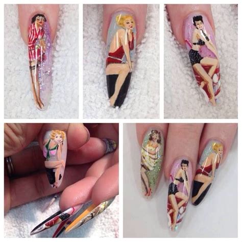 Pin Up Nails Pin Up Nails Rockabilly Nails Hair And Nails