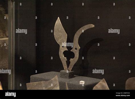 An Antique Template For Shears Used By Edge Tool Makers On Display At