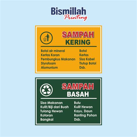 Jual Stiker Sampah Kering Dan Basah Shopee Indonesia