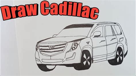 How To Draw Cadillac Car Step By Step Youtube