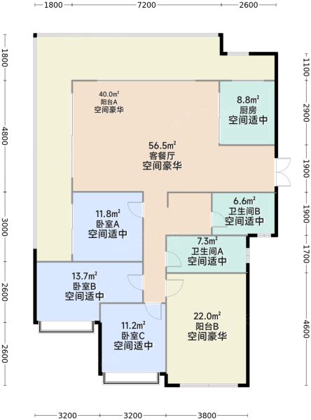 贵阳华润置地九悦幸福里3室2厅2卫1厨15900㎡户型图 贵阳房天下