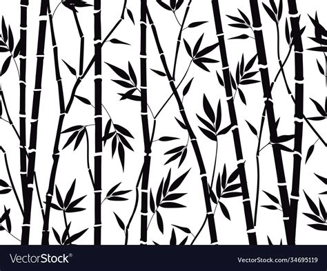 Bamboo Forest Texture Silhouette Royalty Free Vector Image