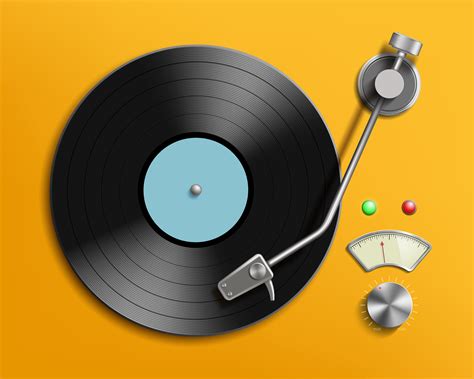 Vintage record player with retro vinyl disc - dominickm.com