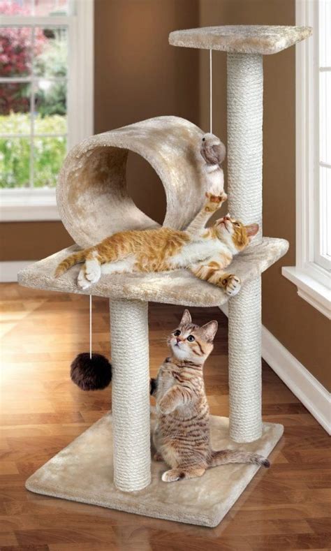 Arbre Chat Design Maisonnette Velours Parquet Sol Mobilier Pour Chat