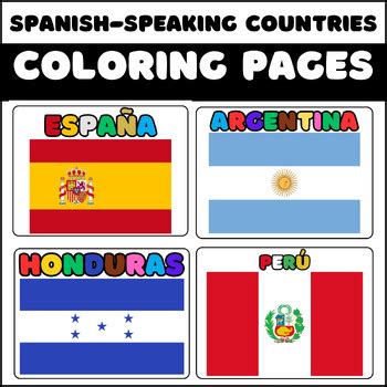 Flags Of Spanish Speaking Countries Coloring Pages Nornalorcan