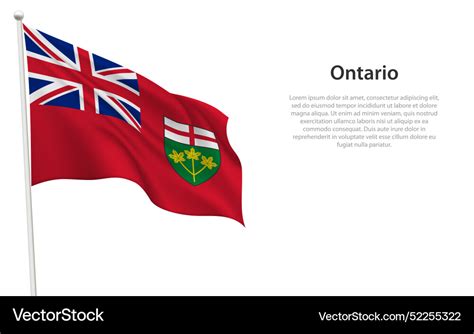 Isolated waving flag of ontario is a province Vector Image