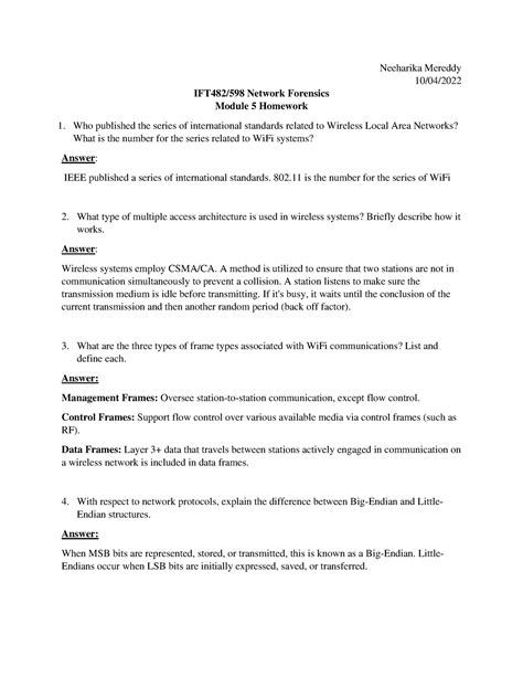 Module 5 Homework Wireless Forensics Neeharika Mereddy 10 04 IFT482