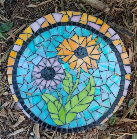 Decorative Mosaic Gardenstepping Stone 12 Round Etsy