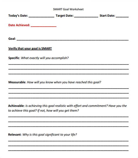 Goal Setting Template 12 Download Free Documents In Pdf Word