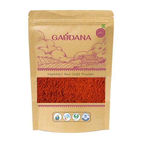 Organic Kashmiri Red Chilli Powder Gaudana Natural Essentials