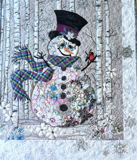 Snowman Quilt By Leslie McNeil Creative Collage Class At Janean S