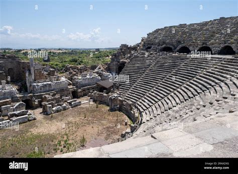 Side Ancient Theatre Turkey Antalya Ruins Of The Ancient City Side