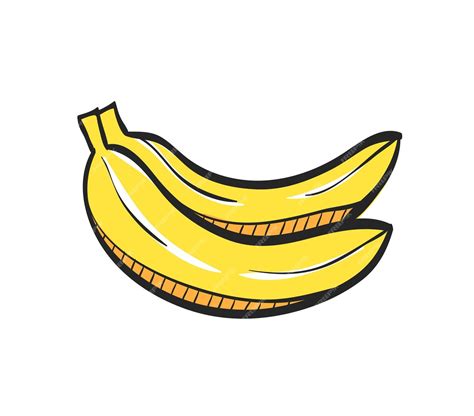 Premium Vector Banana Icon In Hand Drawn Color Vector Illustration