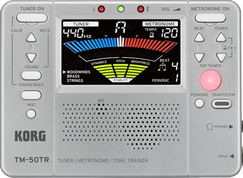 Korg Tm50trsl Trainer Metronome Tuner Silver Musical