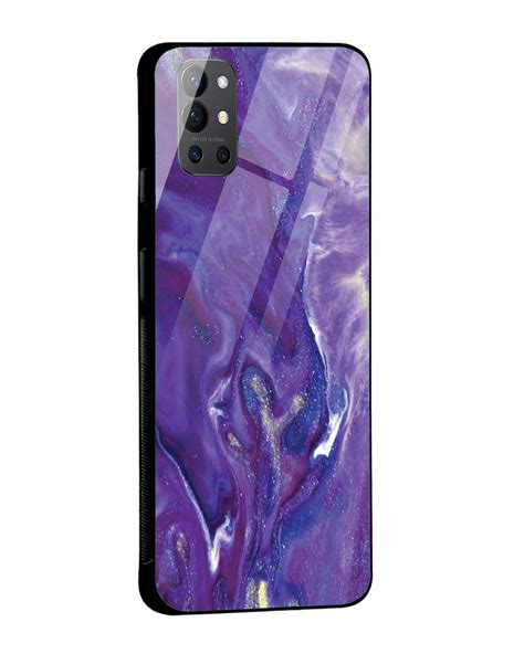 Buy Lilac Resin Texture Premium Glass Cover For OnePlus 9R Online In