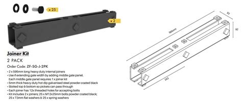 Security Fencing Sliding Gate Joiner Kit Diy Fencing Supply Gold