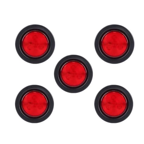 Ashata feu de gabarit à DEL 5pcs 2 5inch 4LED rond feu de gabarit avant