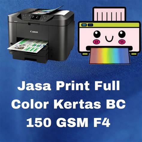 Jual Jasa Print Cetak Kertas Bc 150 Gsm F4 Bolak Balik Full Color