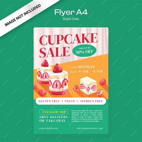 Premium Vector Cupcake Sale Flyer Template