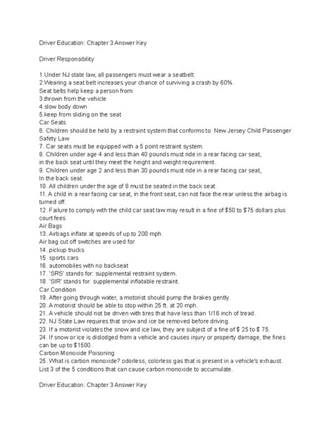 Untitled document - Study guide for drivers education - Driver