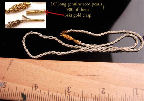 1800s Georgian 14kt Gold 900 Pearl Necklace In Original Box Antique Jewelry Georgian Pre 1837