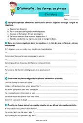 Formes de phrases CM2 Exercice évaluation révision leçon pdf à