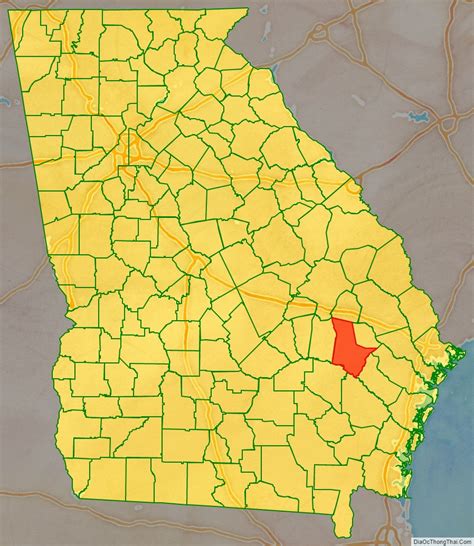 Map of Tattnall County, Georgia - Thong Thai Real