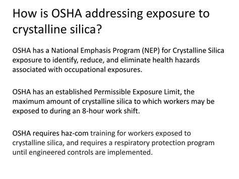 PPT - OSHA Crystalline Silica Exposure Controls | Health Risks and