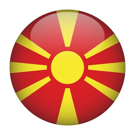 Macedonia Del Norte Bandera Redondeada 3d Con Fondo Transparente