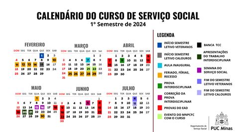 Calend Rio Acad Mico Servi O Social Puc Minas