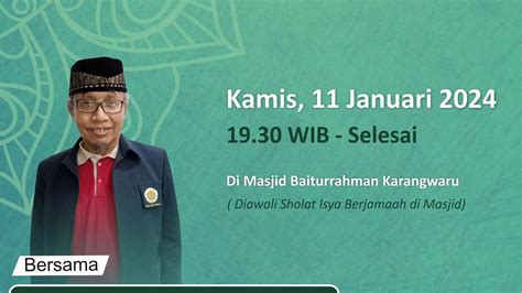 Kajian Husnul Khatimah Bersama Ustadz Prof Ir H Edhi Martono M Sc