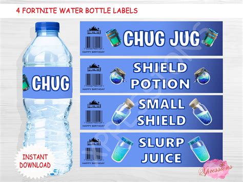 Fortnite Chug Jug Labels,Shield Potion Label, Fortnite Party Labels ...