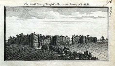 Burgh Castle Roman Fort Engraving Of S Antique Prints Antique