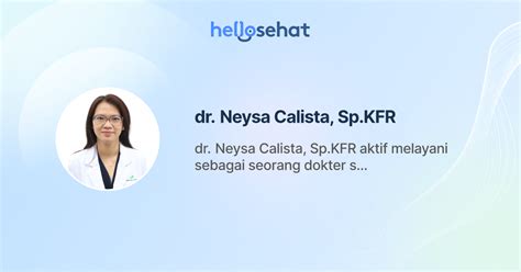 Dr Neysa Calista Spkfr Ilmu Kedokteran Fisik Dan Rehabilitasi