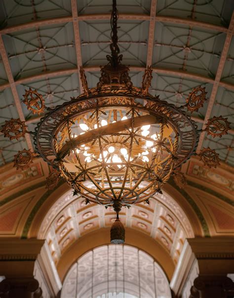 1920s lobby chandelier inside of Cadillac Place, Detroit, Michigan : r/pics