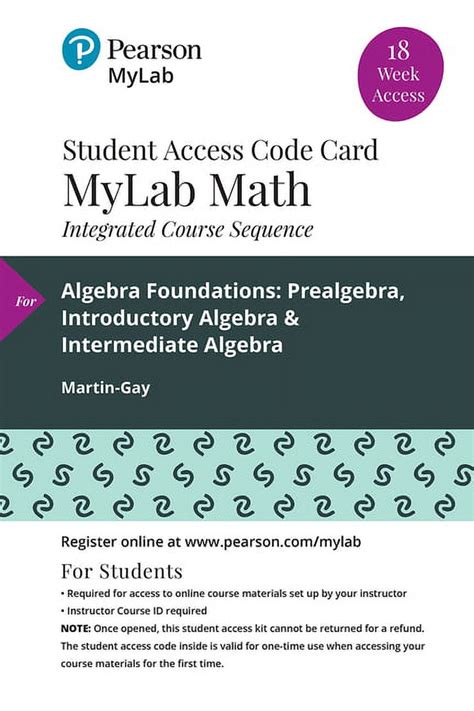 Mylab Math With Pearson Etext 18 Week Standalone Access Card For