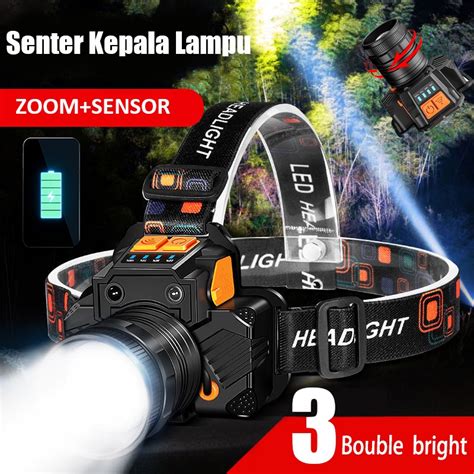 Jual Lampu Depan Tahan Air Sensor Gerak Led Senter Super Terang Terang