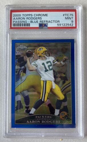 2009 Topps Chrome Aaron Rodgers Blue Refractor Graded PSA 9 Mint EBay