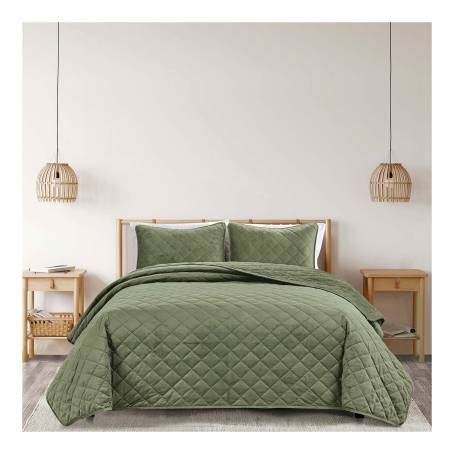 Set De Colcha Member S Mark King Size Velvet Verde Sam S Club