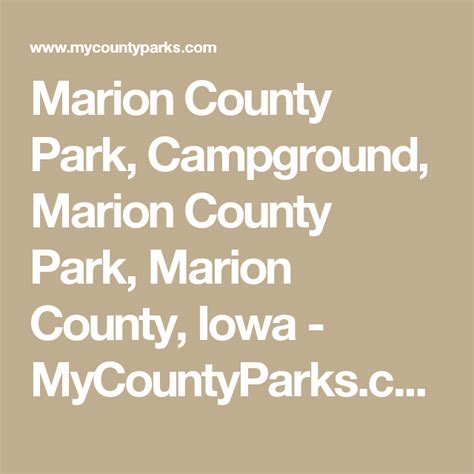 Marion County Park, Campground, Marion County Park, Marion County, Iowa ...