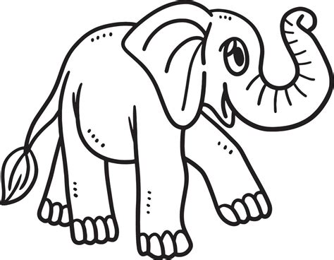 Baby Elephant Isolated Coloring Page for Kids 16920909 Vector Art at ...