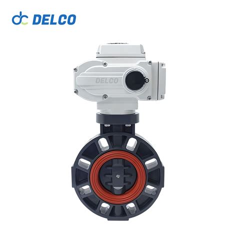 Upvc Series Motorized Plastic Butterfly Valves Delco Valve Motorized